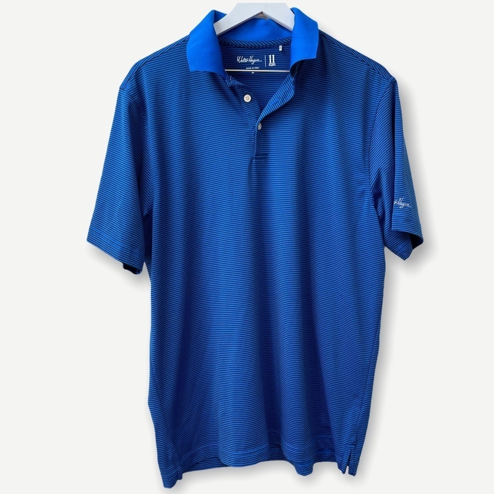 Walter HAGEN blue striped‎ polo shirt M
